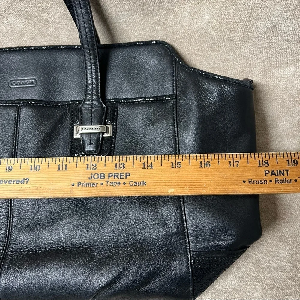 COACH Taylor Leather Alexis Carryall Shoulder Bag Purse in Black F25205